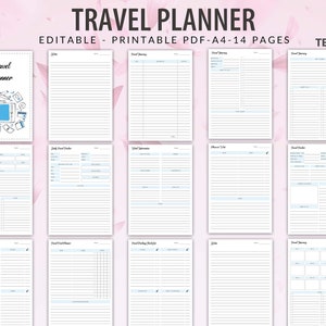 Editable Travel Planner Template, Trip Itinerary Planner, Vacation ...