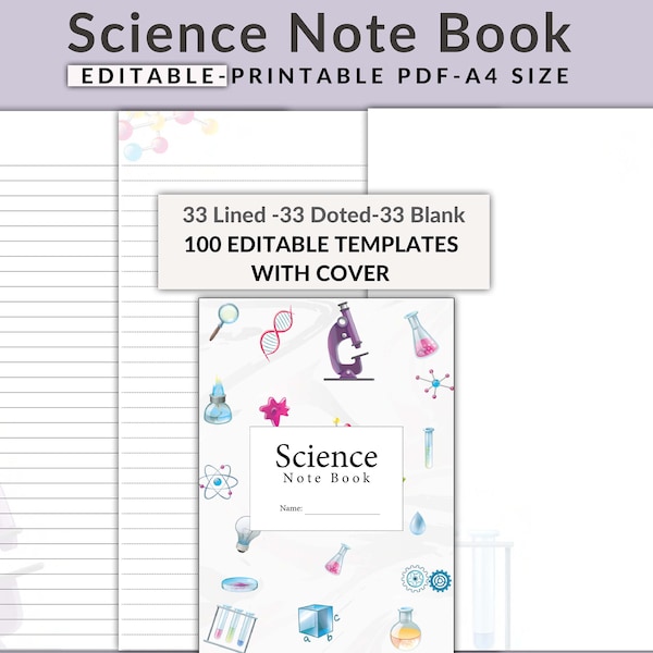 Science Notebook for Curious Minds, Science notebook, Science Worksheets, Primary School Science Worksheets, Digital Notebook, Goodnotes