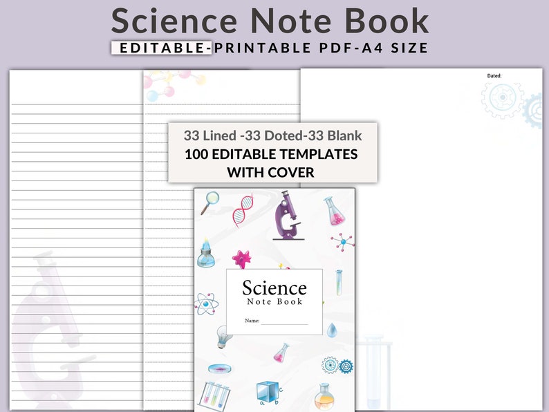 Science Notebook: Primary School Worksheets, A4 (PDF) - Etsy