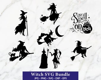 Witch SVG Bundle: Halloween, Mystical, Witchcraft Designs (Digital Download)