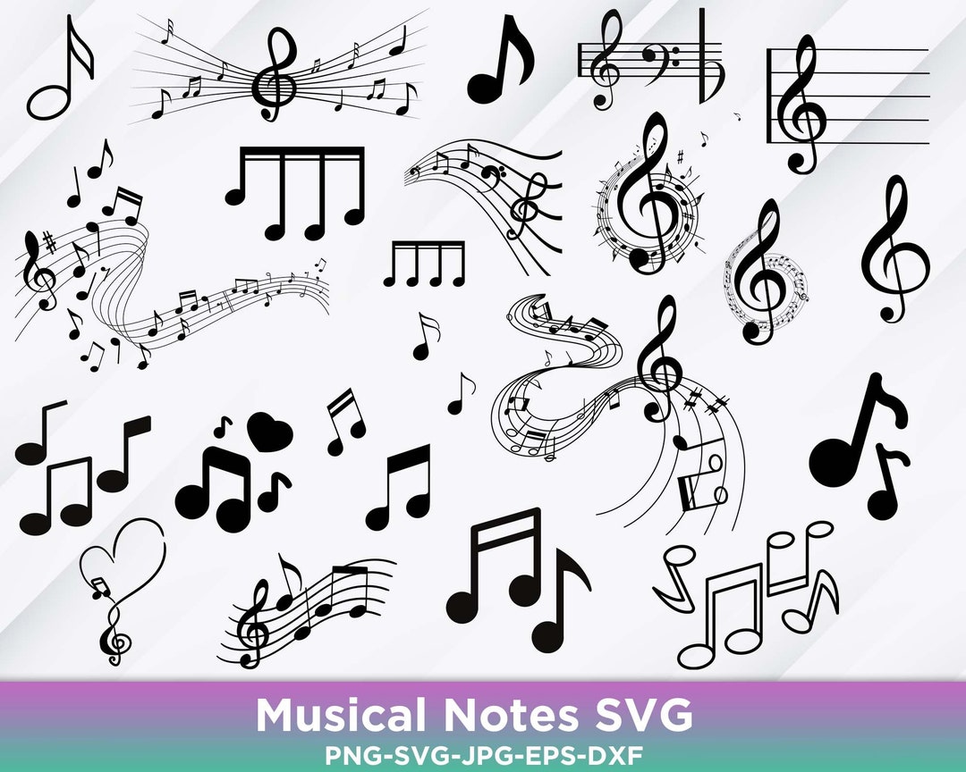 MUSICAL NOTES SVG, Musical Notes Clipart, Music Notes Svg, Musical ...