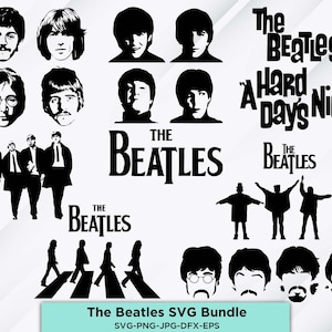 The Beatles SVG-bundel - Svg Png Dxf Eps Pdf - Cut-bestand voor Cricut - Instant Downloads - Afdrukbaar kunstwerk - Tshirt Decals Stickers DIY!