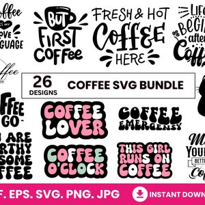 Coffee SVG Bundle, Funny Coffee SVG, Coffee Quote Svg, Caffeine Queen, Coffee Lovers, Coffee Obsessed, Mug Svg, Coffee mug Svg, Coffee File
