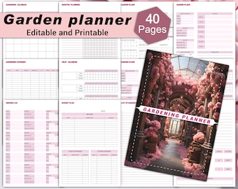 Planer zum Ausdrucken: Planer mit Pflanzenmotiven (Digitaler Download)
