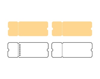Custom Ticket Template Bundle: SVG, PNG, DXF Cut Files