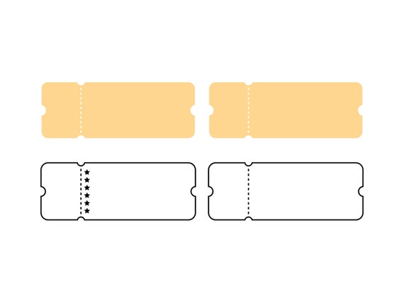 Custom Ticket Template Bundle: SVG, PNG, DXF Cut Files