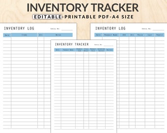 Editable Inventory Tracker: Product Stock Management (A4 PDF)