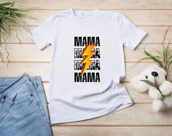 Mama Lightning Bolt PNG: Retro Sublimation Design (Digital Download)