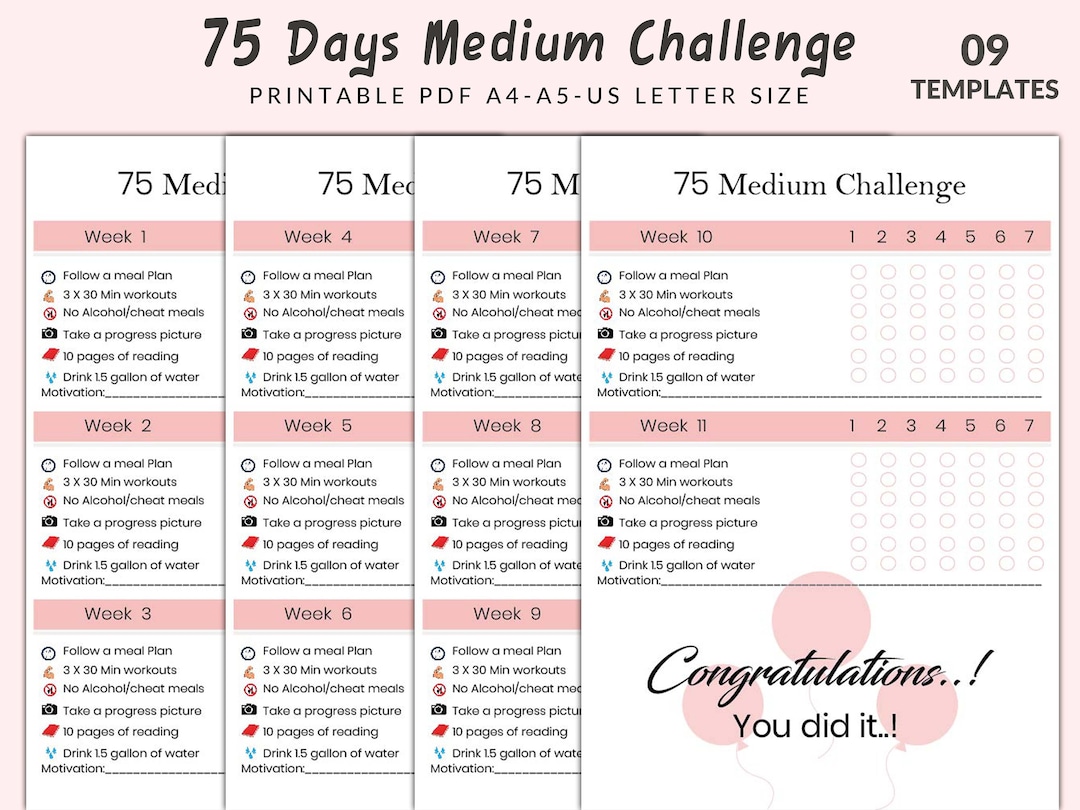 75-medium-challenge-tracker-bundle-daily-75-medium-challenge-journal-75-day-challenge-habit-tracker-75-day-challenge-printable-etsy for 75 Medium Challenge Free Printable 75 Medium Challenge Tracker Bundle, Daily 75 Medium Challenge Journal, 75 Day Challenge, Habit Tracker, 75 Day Challenge Printable - Etsy for 75 Medium Challenge Free Printable
