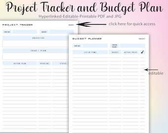 Project Plan Template Printable Project Planner Task Tracker - Track ...