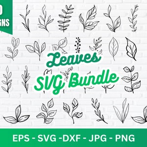 Paper Flower Leaves SVG Bundle: Botanical Clipart (Digital Files)