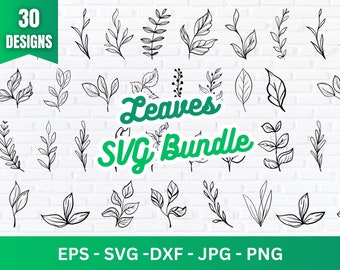 Paper Flower Leaves SVG Bundle: Botanical Clipart (Digital Files)