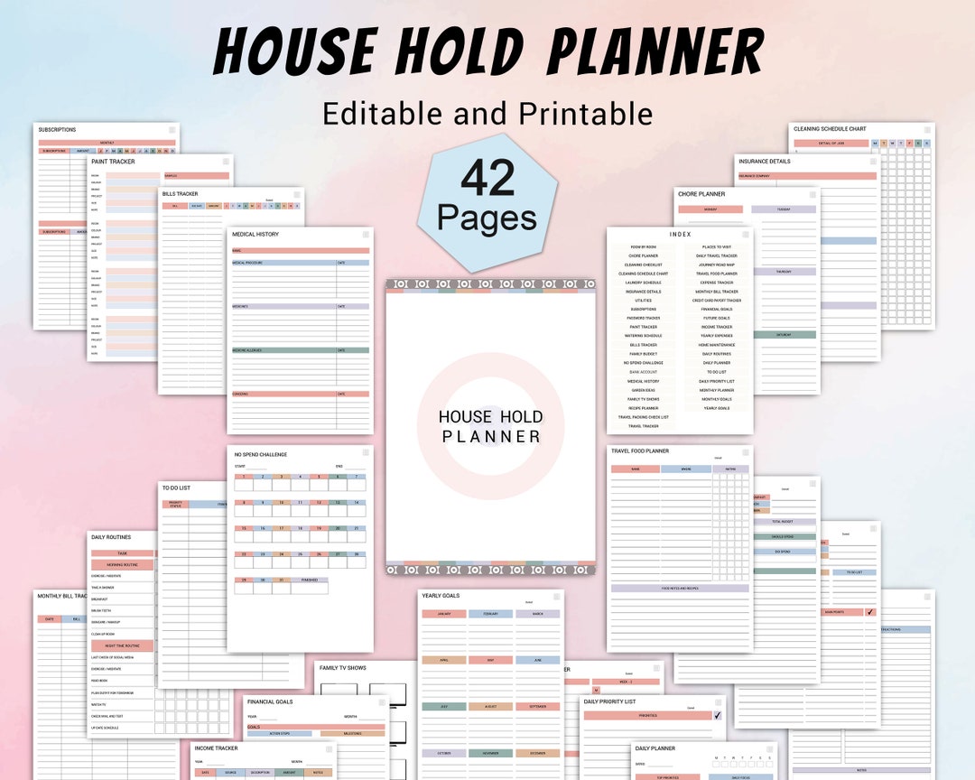Ultimate Household Planner: Home Management Binder (editable PDF) - Etsy