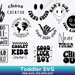 Lot SVG amusant pour tout-petits : motifs impertinents pour enfants (fichiers numériques)