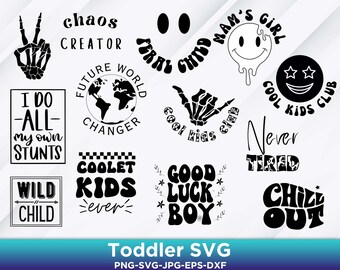 Pacchetto SVG per bambini piccoli divertenti: Sassy Kids Designs (file digitali)
