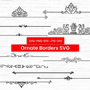 Vintage Ornate Borders SVG Bundle: Elegant Flourish Frames (Digital Download)