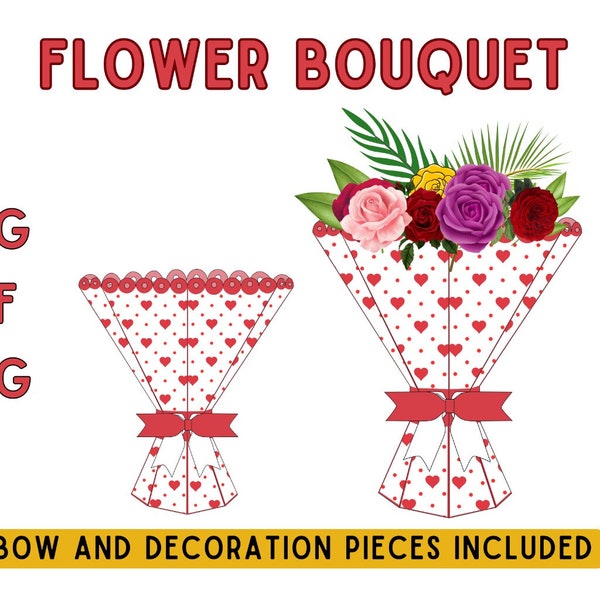 Bouquet of Paper Flowers, Vase for paper Flowers, Bouquet Vase Svg, Paper Flower Bouquet, Ramo de flores de papel, Vase, Valentines gift