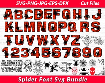 Spider Font SVG: Superhero Comic Alphabet (Digital Download)
