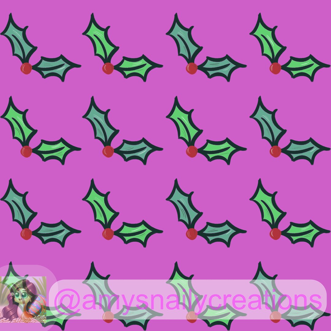 Holy Pattern Link Ink Pink Holly Pattern Christmas Download - Etsy UK