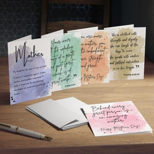 Tarjeta de notas religiosas de la madre personalizada, tarjetas incluidas con sobres, tarjeta de saludos del día de la madre, conjunto de tarjetas de notas inspiradas, gran regalo para mamá