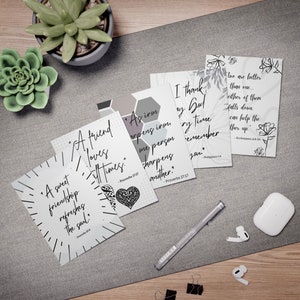Conjunto de cartões de notas cristãos religiosos, cartões em branco inspirados na fé com linhas, cartão de felicitações com vários designs, ótimo presente para mãe ou pastor