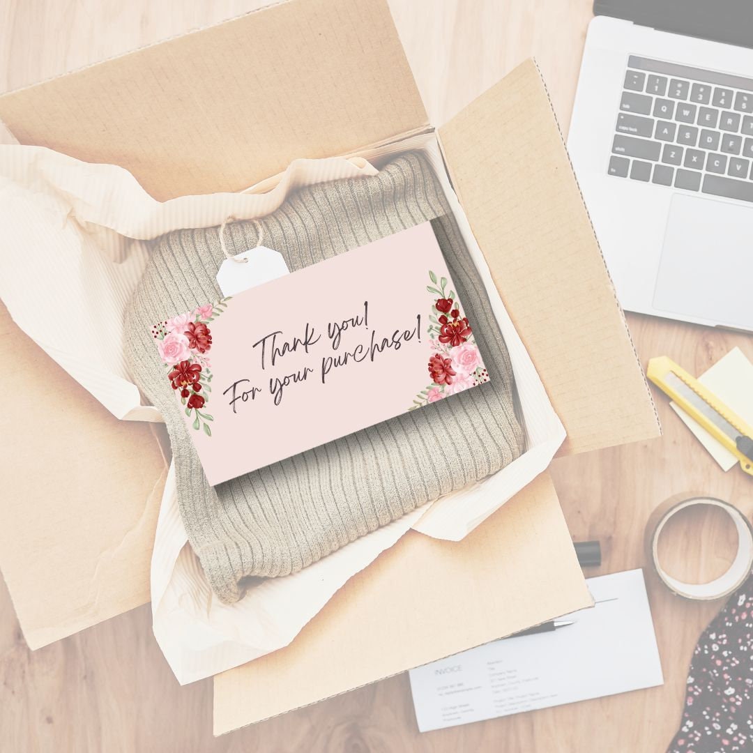 Thank You Cards for Customers 5 Pcs Digital Art Print Digital Download