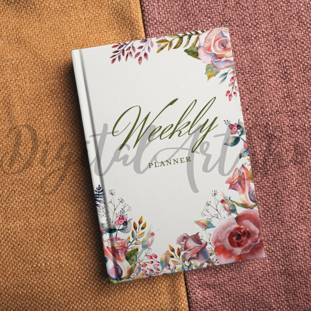 Feminine Floral Weekly Planner Printable. A5 Hard Back Work Hustle ...