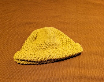Hand Knitted- Mustard Hat