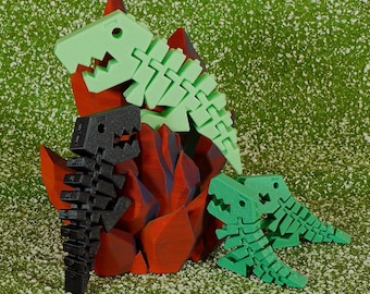 Flexi Rex Dinosaur Fidget Toy: 3D Printed Sensory Gift