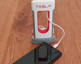 Telsa Phone Supercharger, fysiek beeldje, stijlvol opladen in miniatuurformaat, telefoonoplader, V3 Tesla