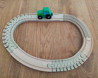 Flexible wooden train tracks, Brio extension, Imaginarium, Thomas, Lillabo, Melissa & Doug