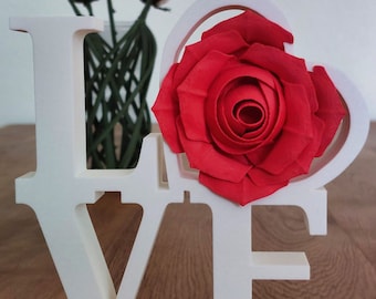 Love Sign with Rose – Romantic Valentine’s Day or Wedding Gift