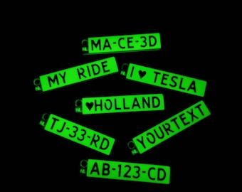 Glow in the Dark License Plate Keychain – Custom Personalized Keychain