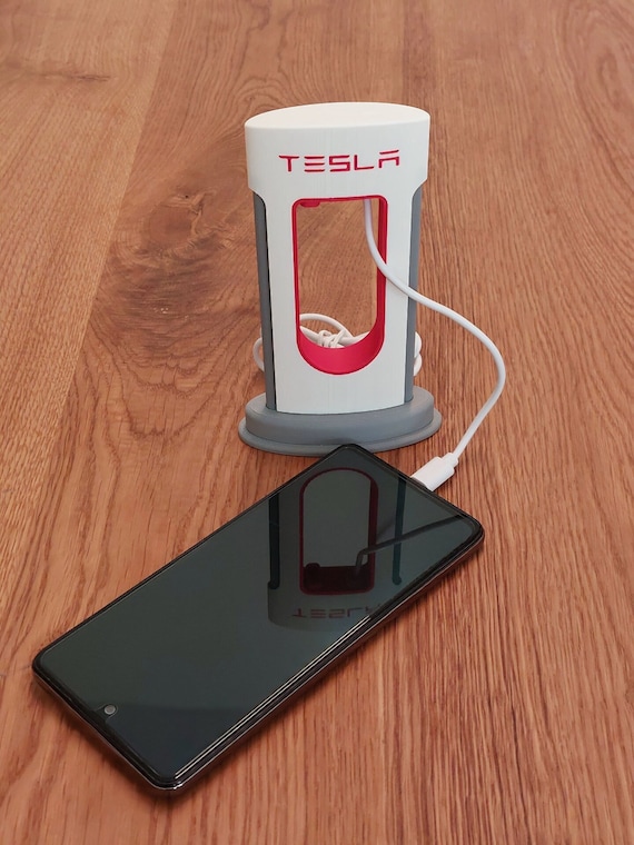 Telsa Phone Supercharger, physical figurine, Stylish charging in miniature format, Phone Charger, V3 Tesla
