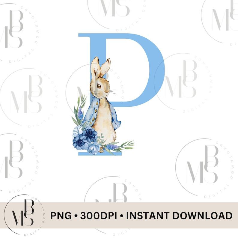 Peter Rabbit PNG | LETTER P | Clipart | Downloadable | Instant Download ...