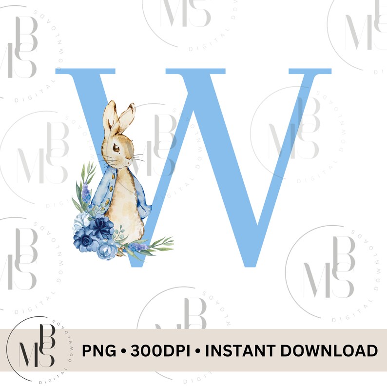 Peter Rabbit PNG | LETTER W | Clipart | Downloadable | Instant Download ...
