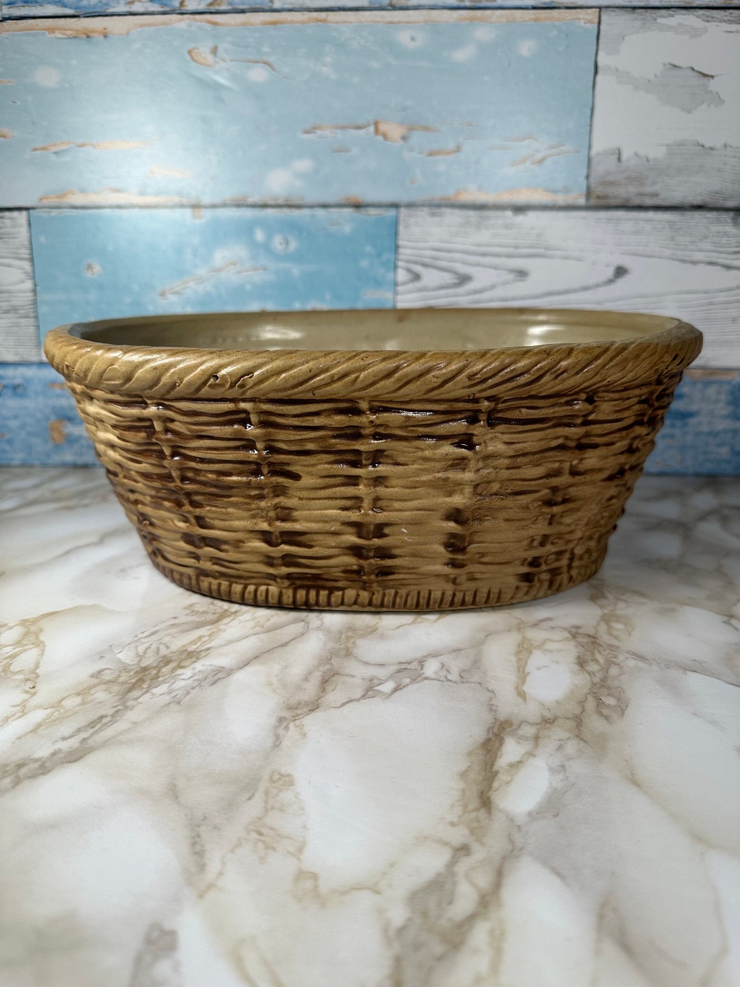 Vintage Hillstonia Pottery Planter Basket Etsy