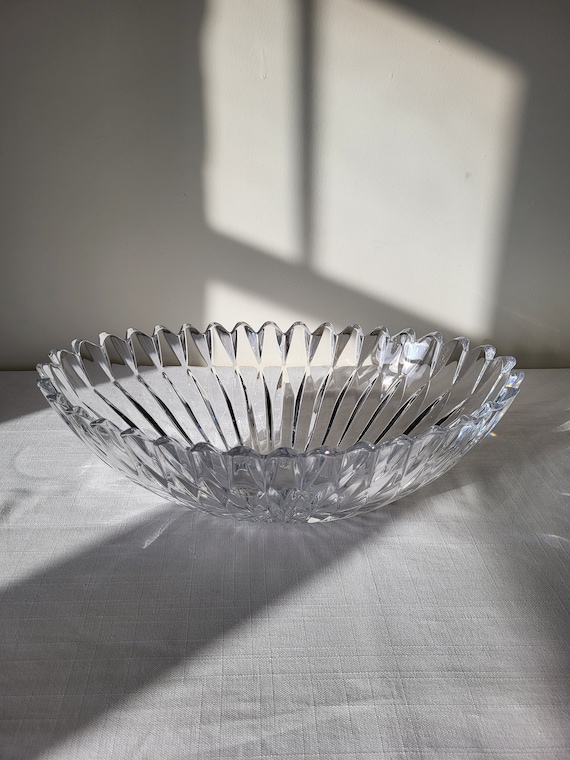 美品【BODA】Zelda footed bowl ボダ ガラスボウル 80s Vintage Mikasa Crystal Bowl: Damocles Oval Lead Crystal, Saw-tooth