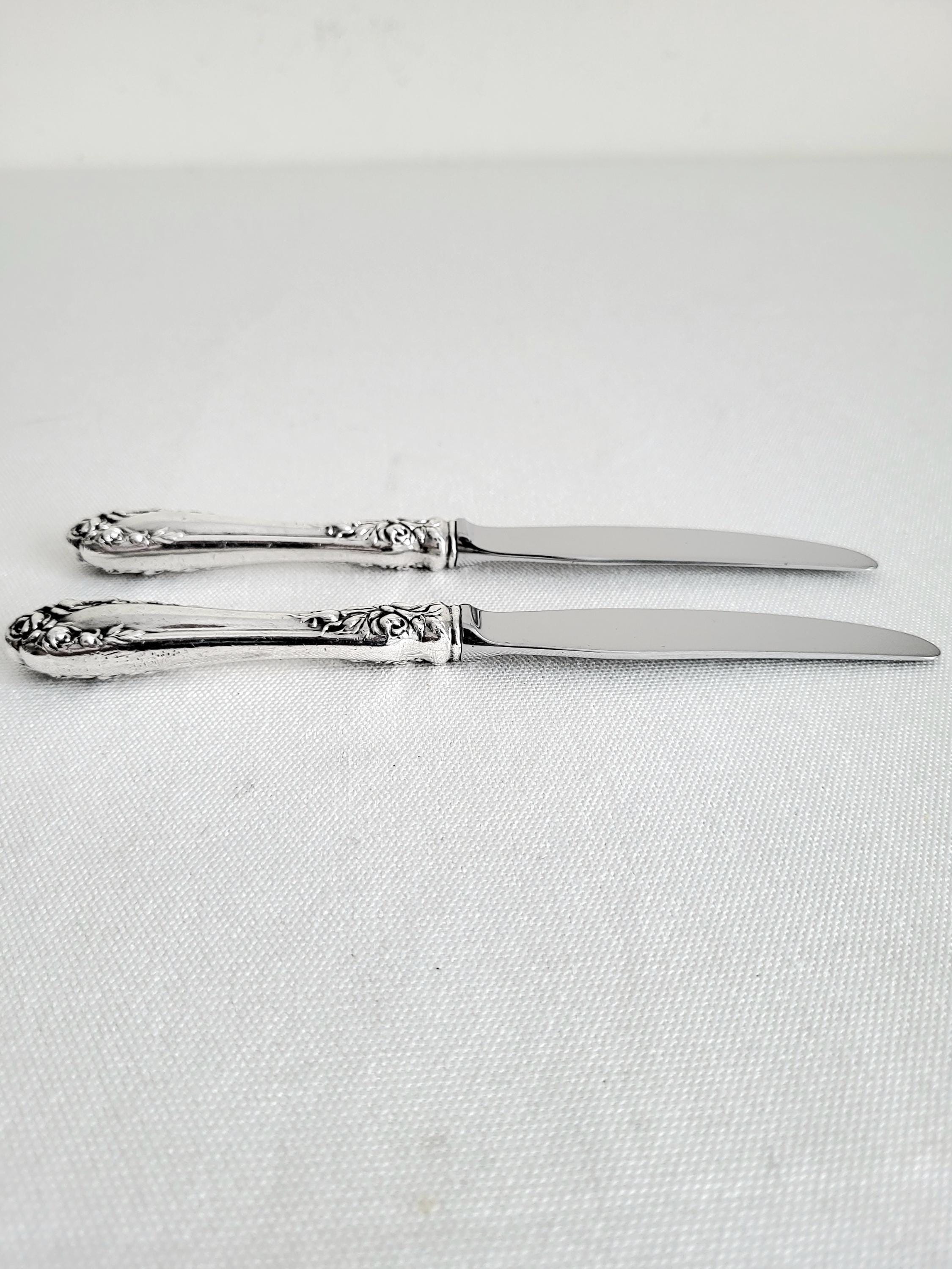 Vintage Sterling Silver Handle Butter Knives - 6.5