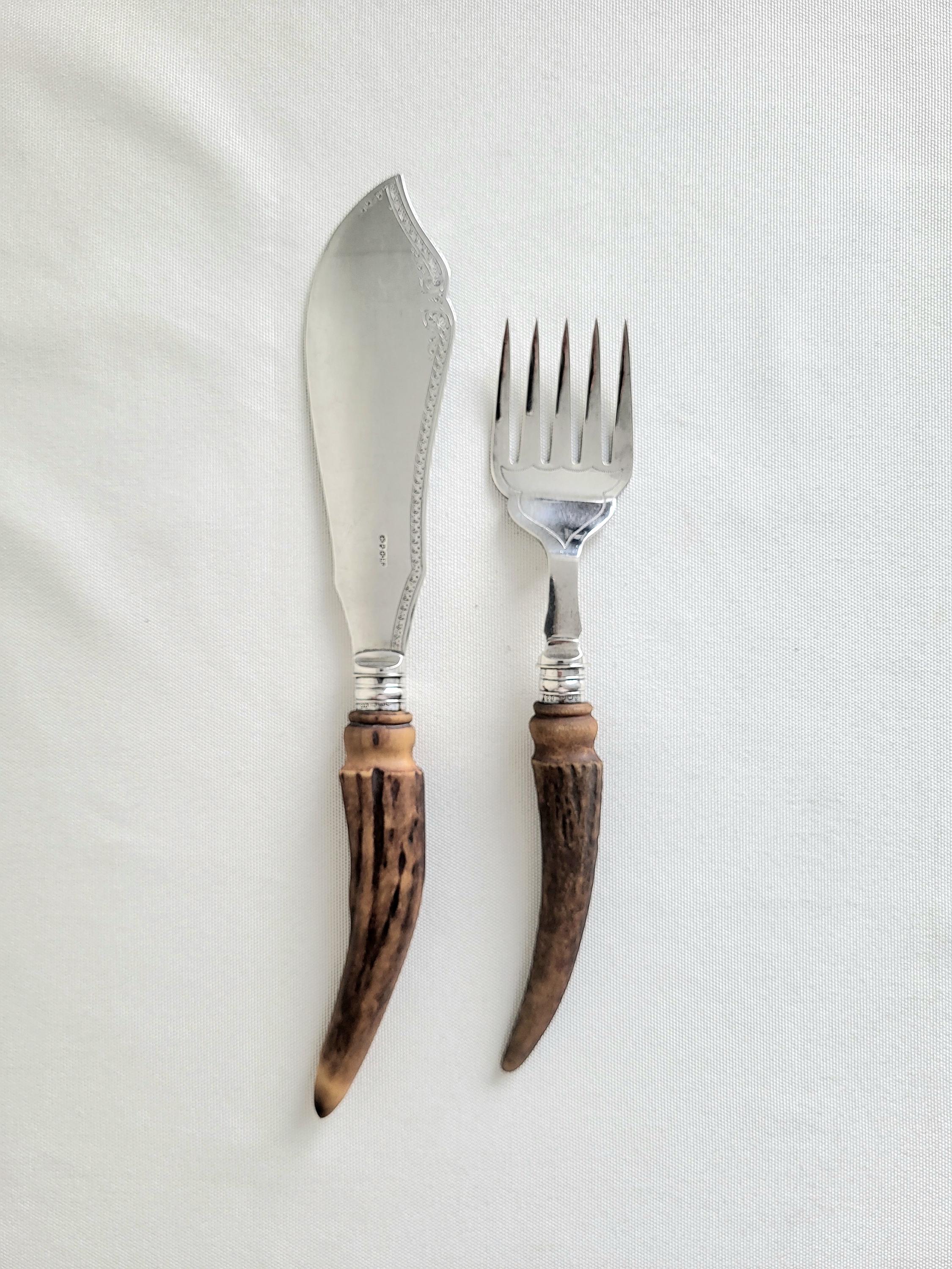 新品商品♪ Deer Antler 食器用取っ手 銀器 2個セット 6個 2492 Antler Cutlery - Etsy