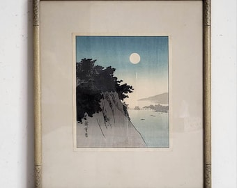 Vintage Hiroshige Woodblock Print – Autumn Moon at Ishiyama Ukiyo-e