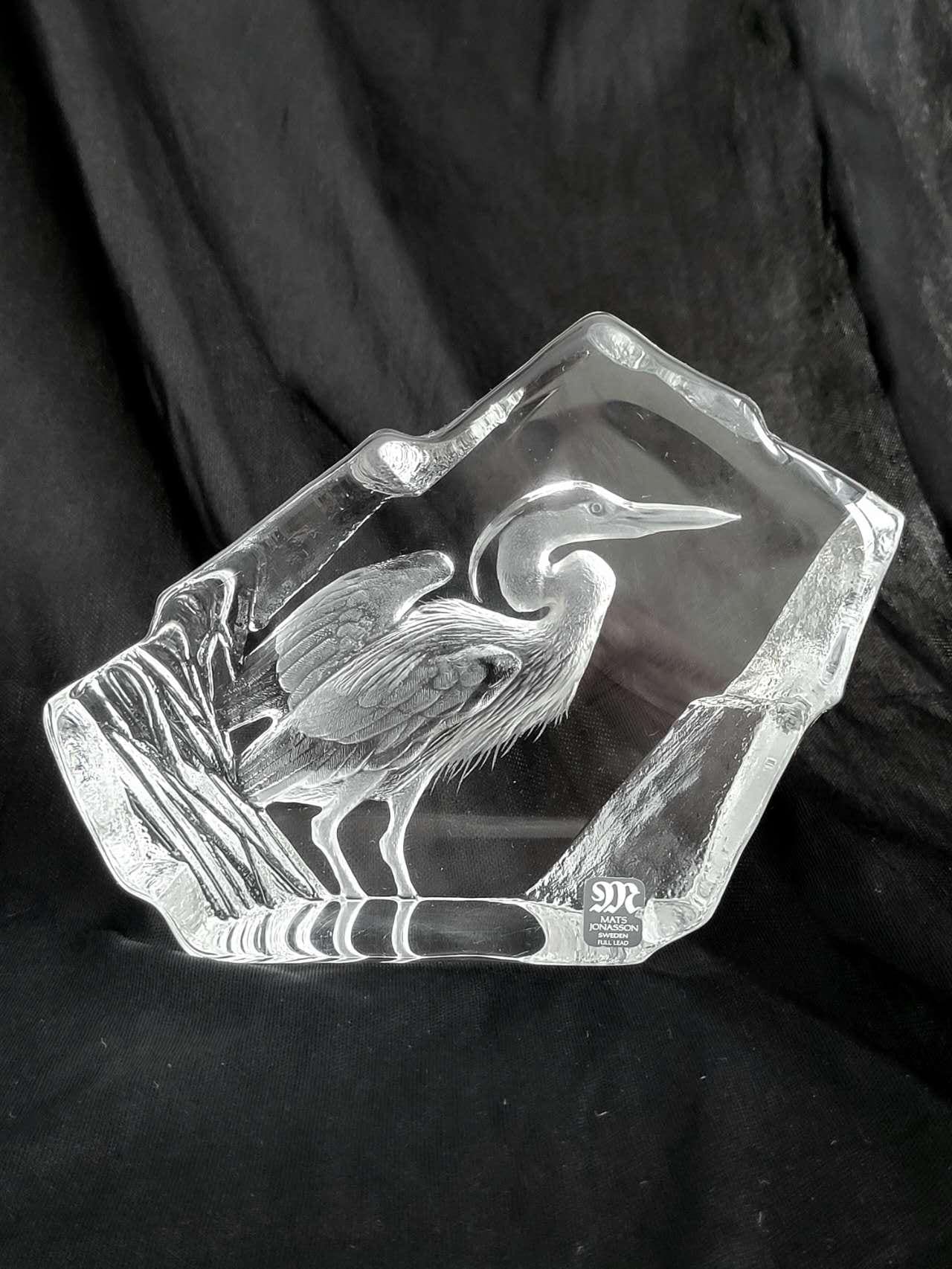 Mats Jonasson Crystal Marsh Tits # 33949 Figurine sculpture- BRAND NEW IN BOX