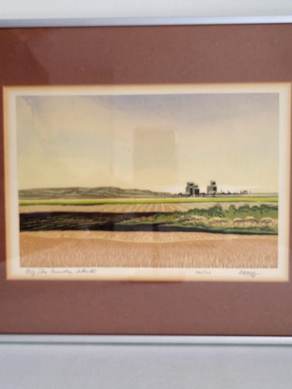 Vintage George Weber Serigraph Print: Big Sky Country, Alberta 1979