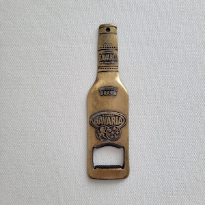 5&quot; Vintage Brass Bavaria Bottle Opener, Brasil Beer, Bavaria Memorabilia,Made in Canada,Beer Culture,Bar Decor,Dining Decor, Festival Gift.