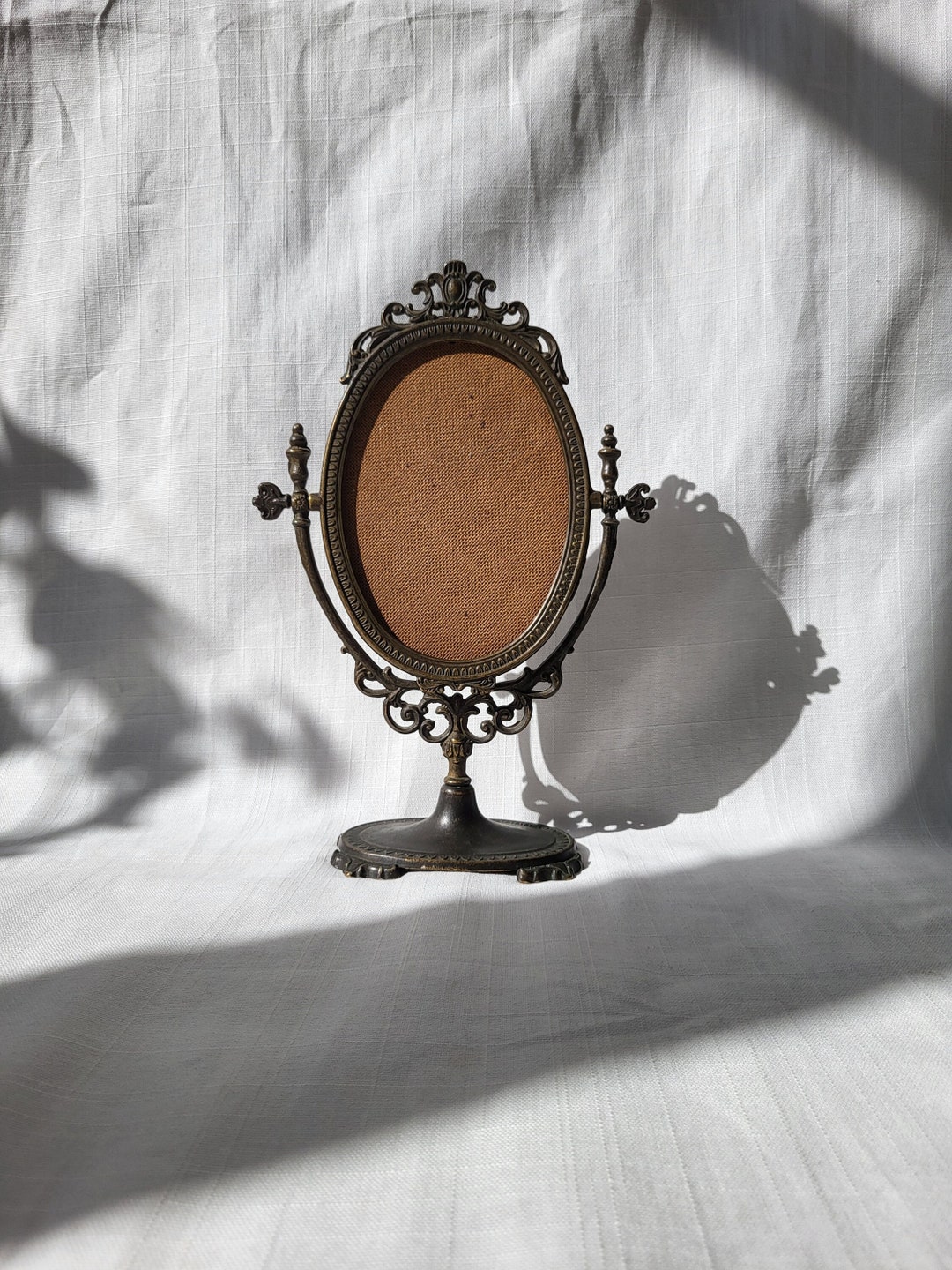 11 Antique Artdeco Bronze Dressing Table Swivel Mirror Stand by FAL