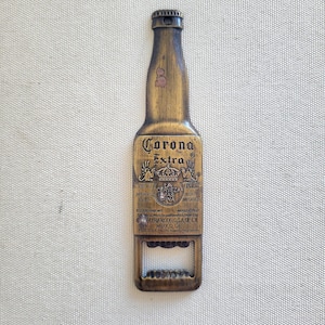 5&quot; Vintage CORONA Extra Brass Bottle Opener, Retro Barware, Barware Decor, Festival Decor, Collectible Opener, Holiday Gift, Men&#39;s Gift.
