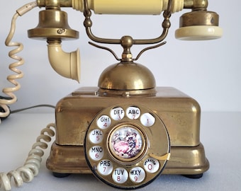 Extremely RARE Old Japanese Telephone Vintage Brass Japan Rotary