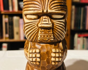 Vintage Trader Dick's Tiki Mug made by OMC for John Ascuaga's Nugget in Reno.  Souvenir from a landmark Casino.  Peanut style design.