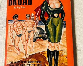 Vintage 1965 paperback book, Surf Broad,  by Ray Train,  Satan Press, Mid Century 60s Beach Culture, Adult Pulp Fiction , Rare,  Surfer Gift