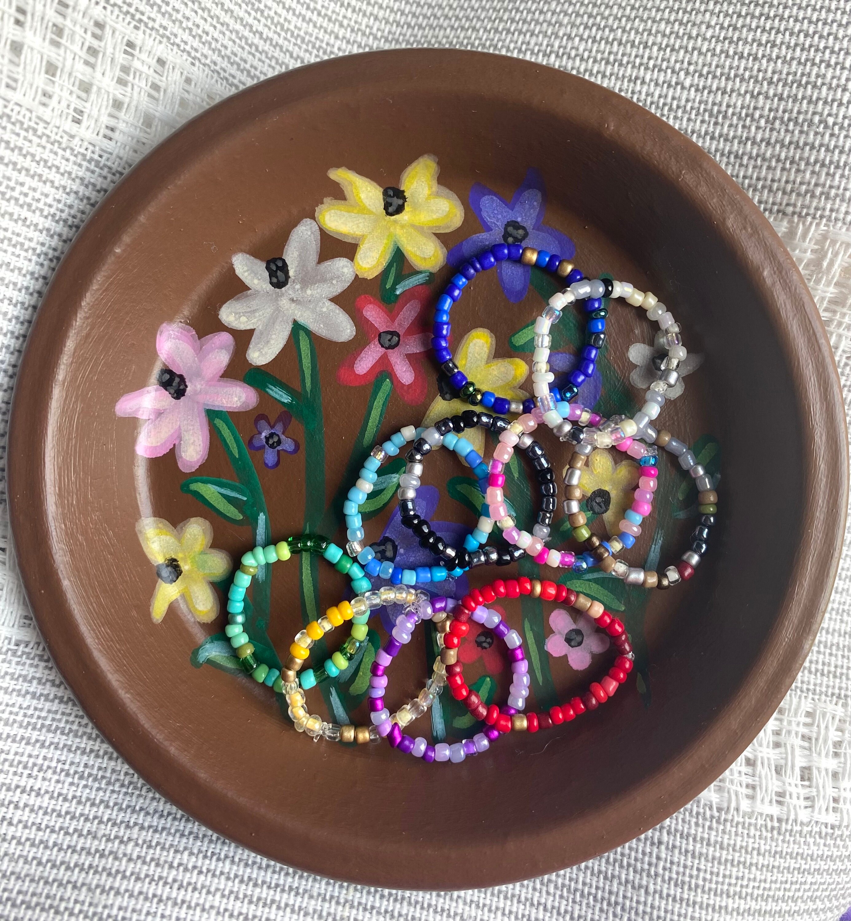 Ery Rings Dainty E R A Themed Beaded Rings - Etsy